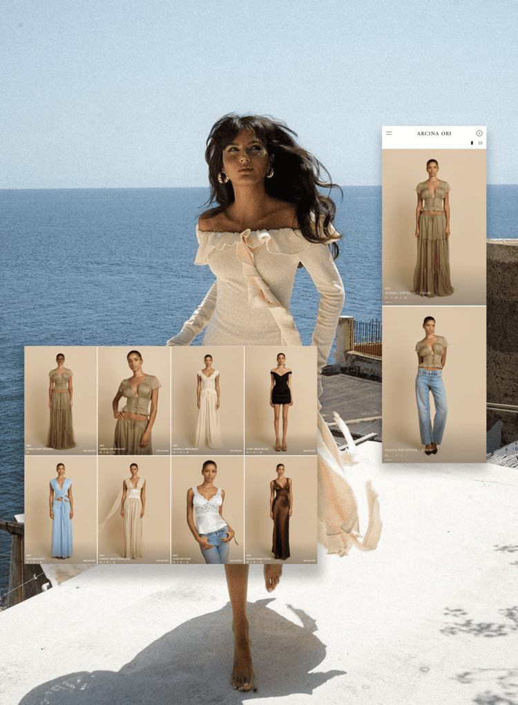 Arcina Ori Australian fashion Shopify category page UI design