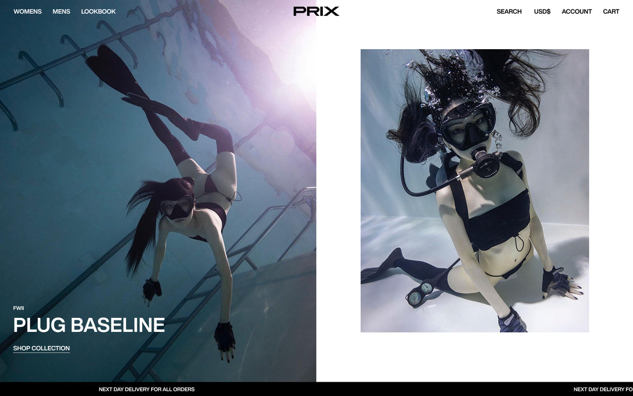 Prix Workshop homepage design